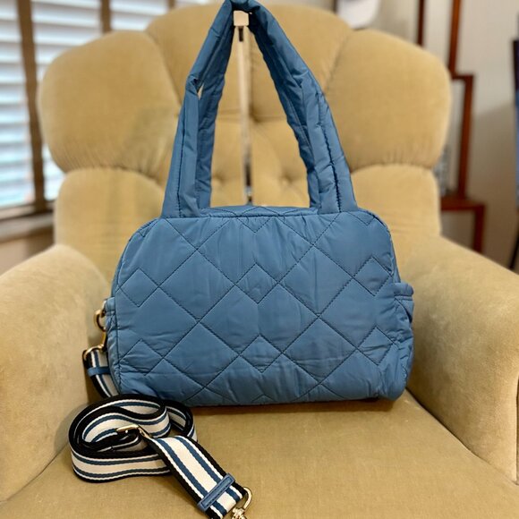 NEW Auth MARC JACOBS Nylon Diamond Quilted Weekender Puffer Satchel Bag - Picture 6 of 9